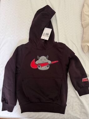 Nike monster check hoodie dark burgundy color